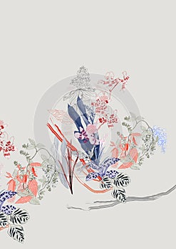 Abstract compositin of flowers