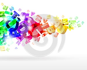 Abstract composition with 3d letters