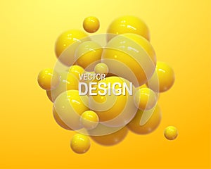 Abstract composition with 3d spheres cluster.