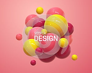 Abstract composition with 3d spheres cluster.