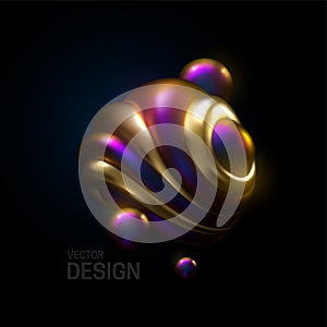 Abstract composition with 3d spherical shapes