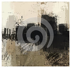 Abstract composition in black and beige