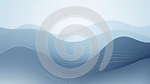 Abstract Blue Gradient Waves Background with Thin White Lines