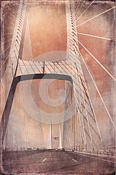 Abstract Composition of the Bridge in Lisboa Lissabon Portugal