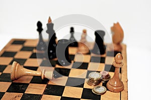 Abstract composition of chess figures.
