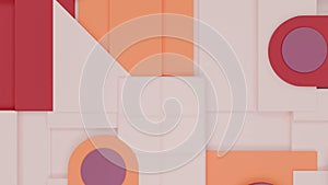 Abstract Geometric Shapes with Red Orange and Purple Design