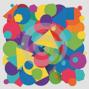 Teal are layered and overlapping, creating a dynamic and visual