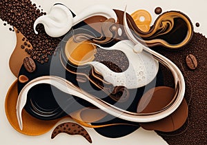 Black, and white hues dominate, creating a visually striking