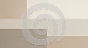 Abstract composition featuring a geometric arrangement of rectangles in shades of beige, cream, and light gray
