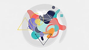 The transparency of some shapes creates overlapping sections