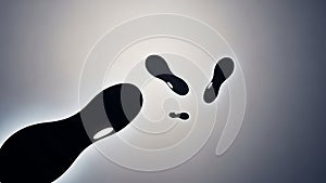 Abstract Black Fluid Shapes on Gradient Background