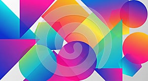 Abstract composition featuring overlapping geometric shapes