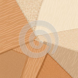 Abstract composition featuring overlapping rectangles in beige and brown shades. Ea