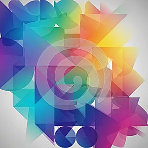 Abstract composition featuring overlapping translucent