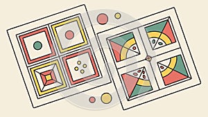 Abstract Composition of Geometric Squares and Frames, vector design Generative AI