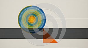 Abstract composition with a large circular