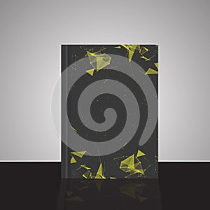 Abstract composition, line and triangle interlacement, rays plexus, a4 business brochure title sheet, tangled backdrop surface, cr