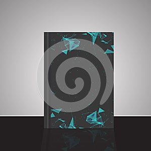 Abstract composition, line and triangle interlacement, rays plexus, a4 business brochure title sheet, tangled backdrop surface