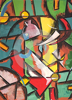 Abstract composition multicolor transformation