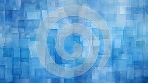 Abstract Composition of Overlapping Blue Squares