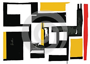 Abstract composition. Poster template, background with many copyspaces, vector.