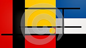 Abstract Composition In Red, Yellow, And Blue - De Stijl Inspired Wallpaper