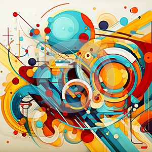 Abstract Composition in Surreal Art Style with Interconnected Dimensions