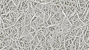 Abstract composition with thin elongated strands overlapping