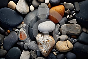 Abstract composition using stones and minerals