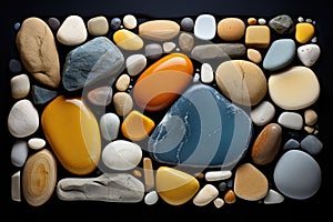 Abstract composition using stones and minerals