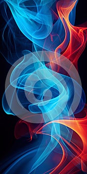 Abstract composition of vortices of smoke and light, creating mysterious forms photo