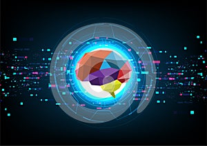 Abstract computer brain algorithm technology. Internet network communication
