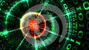 Abstract computer data background matrix binary code, data stream, abstract firewall. Hacking computer system, database, internet