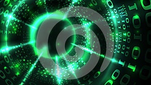 Abstract computer data background matrix binary code, data stream, abstract link. Hacking computer system, database, internet