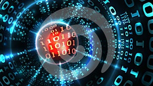 Abstract computer data background programming binary code, data stream, abstract firewall. Hacking computer system, vector