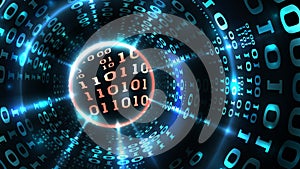 Abstract computer data background programming binary code, data stream, abstract firewall. Hacking computer system, database