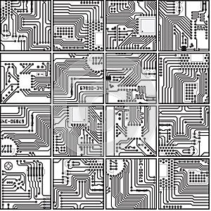 Abstract computer electronics circuit board patter