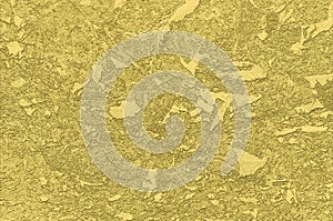 Abstract computer generated background embossed random metal texture of golden color. Digital transformation. Gold background