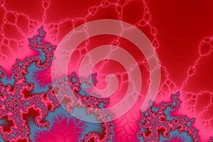 Abstract computer generated meditative fractal design red background