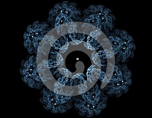 An abstract computer generated modern fractal design on dark background. Abstract fractal color texture. Digital art. Abstract For