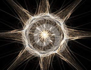 An abstract computer generated modern fractal design on dark background. Abstract fractal color texture. Digital art. Abstract For