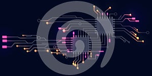Abstract computer microprocessor circuit board