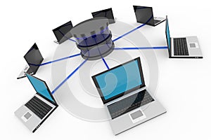 Abstract computer network and database. Concept.