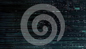 Abstract computer network in a futuristic digital display generated by AI
