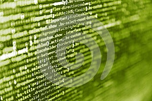 Abstract computer script  code. Abstract program code on computer screen. Background of software developer script. Programming