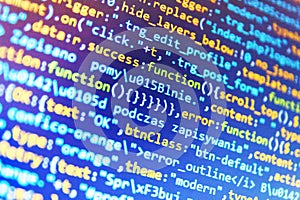 Abstract computer script code. SEO optimization.