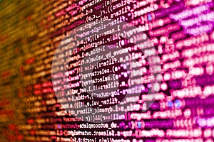 Abstract computer script  code. Abstract technological background with digits and lines. Modern web network and internet