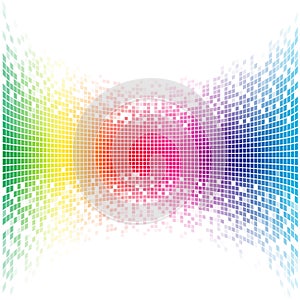 Abstract concave rainbow mosaic photo