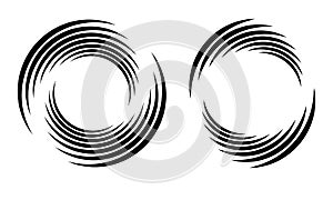 Abstract concentric circle. Segmented circles with rotation