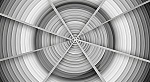 Abstract concentric circles with intersecting lines forming geometric pattern